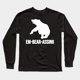 Em-Bear-Assing Fighting Bear With A Green White Forest Tree Fill Long Sleeve T-Shirt